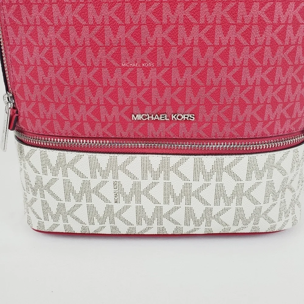 Michael Kors Rhea Medium Color-Block Signature Logo Backpack